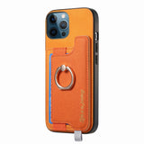 Retro Magsafe Cross Leather Ring Holder Card Bag Phone Case, For iPhone 12 / 12 Pro, For iPhone 12 Pro Max, For iPhone 11 Pro Max, For iPhone 11, For iPhone 11 Pro, For iPhone X / XS