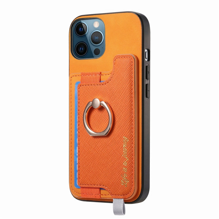 Retro Magsafe Cross Leather Ring Holder Card Bag Phone Case, For iPhone 12 / 12 Pro, For iPhone 12 Pro Max, For iPhone 11 Pro Max, For iPhone 11, For iPhone 11 Pro, For iPhone X / XS