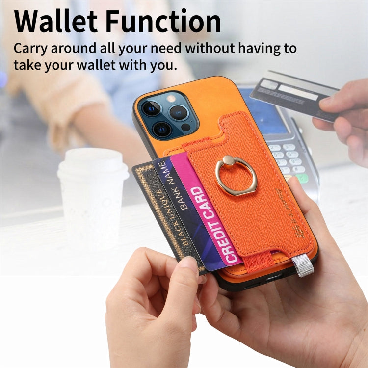 Retro Magsafe Cross Leather Ring Holder Card Bag Phone Case, For iPhone 12 / 12 Pro, For iPhone 12 Pro Max, For iPhone 11 Pro Max, For iPhone 11, For iPhone 11 Pro, For iPhone X / XS