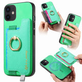 Retro Magsafe Cross Leather Ring Holder Card Bag Phone Case, For iPhone 12 / 12 Pro, For iPhone 12 Pro Max, For iPhone 11 Pro Max, For iPhone 11, For iPhone 11 Pro, For iPhone X / XS