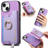Retro Magsafe Cross Leather Ring Holder Card Bag Phone Case, For iPhone 15 Pro max, For iPhone 15 Pro, For iPhone 15 Plus, For iPhone 15, For iPhone 14 Plus, For iPhone 14