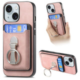 Retro Folding Ring Holder Card Bag MagSafe Phone Case, For iPhone 15 Pro Max, For iPhone 15 Pro, For iPhone 15 Plus, For iPhone 15, For iPhone 14 Plus, For iPhone 14