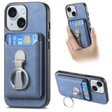 Retro Folding Ring Holder Card Bag MagSafe Phone Case, For iPhone 15 Pro Max, For iPhone 15 Pro, For iPhone 15 Plus, For iPhone 15, For iPhone 14 Plus, For iPhone 14