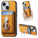 Retro Folding Ring Holder Card Bag MagSafe Phone Case, For iPhone 15 Pro Max, For iPhone 15 Pro, For iPhone 15 Plus, For iPhone 15, For iPhone 14 Plus, For iPhone 14