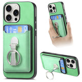 Retro Folding Ring Holder Card Bag MagSafe Phone Case, For iPhone 15 Pro Max, For iPhone 15 Pro, For iPhone 15 Plus, For iPhone 15, For iPhone 14 Plus, For iPhone 14
