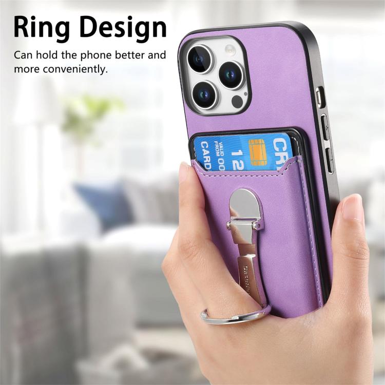Retro Folding Ring Holder Card Bag MagSafe Phone Case, For iPhone 14 Pro, For iPhone 14 Pro Max, For iPhone 13 Pro Max, For iPhone 13 Pro, For iPhone 13, For iPhone 12