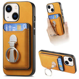 Retro Folding Ring Holder Card Bag MagSafe Phone Case, For iPhone 15 Pro Max, For iPhone 15 Pro, For iPhone 15 Plus, For iPhone 15, For iPhone 14 Plus, For iPhone 14