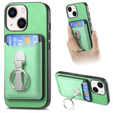 Retro Folding Ring Holder Card Bag MagSafe Phone Case, For iPhone 15 Pro Max, For iPhone 15 Pro, For iPhone 15 Plus, For iPhone 15, For iPhone 14 Plus, For iPhone 14