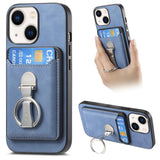 Retro Folding Ring Holder Card Bag MagSafe Phone Case, For iPhone 15 Pro Max, For iPhone 15 Pro, For iPhone 15 Plus, For iPhone 15, For iPhone 14 Plus, For iPhone 14