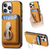 Retro Folding Ring Holder Card Bag MagSafe Phone Case, For iPhone 14 Pro, For iPhone 14 Pro Max, For iPhone 13 Pro Max, For iPhone 13 Pro, For iPhone 13, For iPhone 12