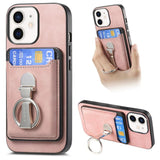 Retro Folding Ring Holder Card Bag MagSafe Phone Case, For iPhone 12 Pro Max, For iPhone 12 Pro, For iPhone 11 Pro Max, For iPhone 11, For iPhone 11 Pro