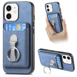 Retro Folding Ring Holder Card Bag MagSafe Phone Case, For iPhone 12 Pro Max, For iPhone 12 Pro, For iPhone 11 Pro Max, For iPhone 11, For iPhone 11 Pro