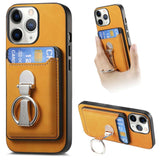 Retro Folding Ring Holder Card Bag MagSafe Phone Case, For iPhone 12 Pro Max, For iPhone 12 Pro, For iPhone 11 Pro Max, For iPhone 11, For iPhone 11 Pro