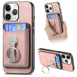 Retro Folding Ring Holder Card Bag MagSafe Phone Case, For iPhone 12 Pro Max, For iPhone 12 Pro, For iPhone 11 Pro Max, For iPhone 11, For iPhone 11 Pro