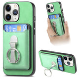 Retro Folding Ring Holder Card Bag MagSafe Phone Case, For iPhone 12 Pro Max, For iPhone 12 Pro, For iPhone 11 Pro Max, For iPhone 11, For iPhone 11 Pro