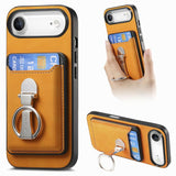 Retro Folding Ring Holder Card Bag MagSafe Phone Case, For iPhone 17, For iPhone Air, For iPhone 16 Pro Max, For iPhone 16 Pro, For iPhone 16 Plus, For iPhone 16