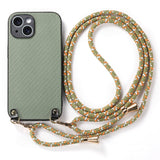 Carbon Fiber Texture Leather Back Phone Case with Crossbody Strap, For iPhone 11, For iPhone 11 Pro, For iPhone X / XS, For iPhone XR, For iPhone XS Max, For iPhone 7 Plus / 8 Plus, For iPhone 6 Plus / 6s Plus, For iPhone 6 / 6s