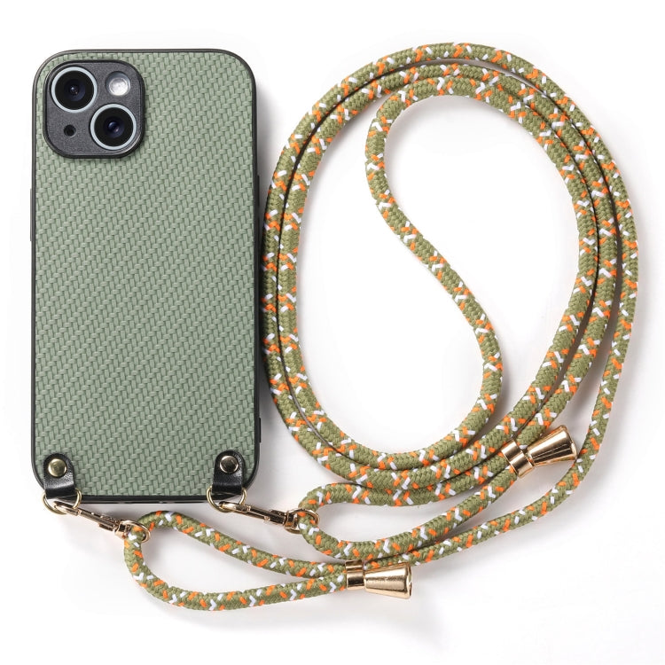 Carbon Fiber Texture Leather Back Phone Case with Crossbody Strap, For iPhone 11, For iPhone 11 Pro, For iPhone X / XS, For iPhone XR, For iPhone XS Max, For iPhone 7 Plus / 8 Plus, For iPhone 6 Plus / 6s Plus, For iPhone 6 / 6s