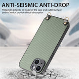 Carbon Fiber Texture Leather Back Phone Case with Crossbody Strap, For iPhone 11, For iPhone 11 Pro, For iPhone X / XS, For iPhone XR, For iPhone XS Max, For iPhone 7 Plus / 8 Plus, For iPhone 6 Plus / 6s Plus, For iPhone 6 / 6s