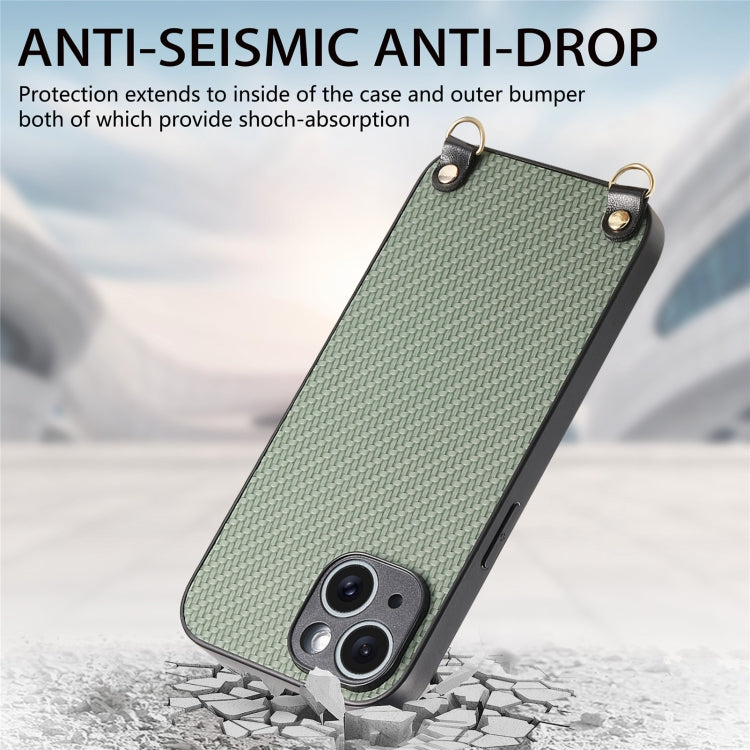 Carbon Fiber Texture Leather Back Phone Case with Crossbody Strap, For iPhone 11, For iPhone 11 Pro, For iPhone X / XS, For iPhone XR, For iPhone XS Max, For iPhone 7 Plus / 8 Plus, For iPhone 6 Plus / 6s Plus, For iPhone 6 / 6s