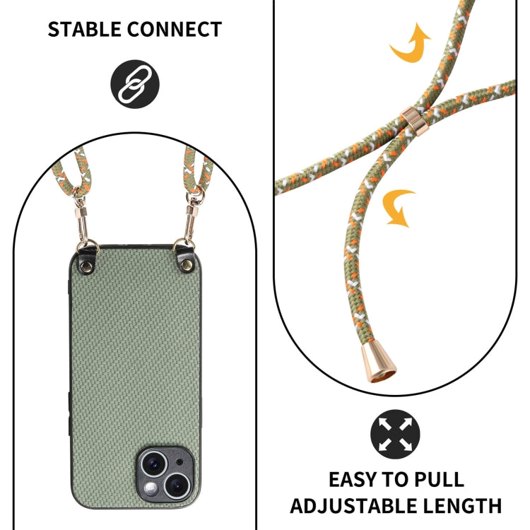 Carbon Fiber Texture Leather Back Phone Case with Crossbody Strap, For iPhone 11, For iPhone 11 Pro, For iPhone X / XS, For iPhone XR, For iPhone XS Max, For iPhone 7 Plus / 8 Plus, For iPhone 6 Plus / 6s Plus, For iPhone 6 / 6s