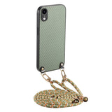 Carbon Fiber Texture Leather Back Phone Case with Crossbody Strap, For iPhone 11, For iPhone 11 Pro, For iPhone X / XS, For iPhone XR, For iPhone XS Max, For iPhone 7 Plus / 8 Plus, For iPhone 6 Plus / 6s Plus, For iPhone 6 / 6s