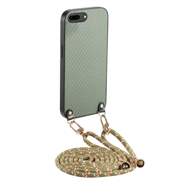 Carbon Fiber Texture Leather Back Phone Case with Crossbody Strap, For iPhone 11, For iPhone 11 Pro, For iPhone X / XS, For iPhone XR, For iPhone XS Max, For iPhone 7 Plus / 8 Plus, For iPhone 6 Plus / 6s Plus, For iPhone 6 / 6s