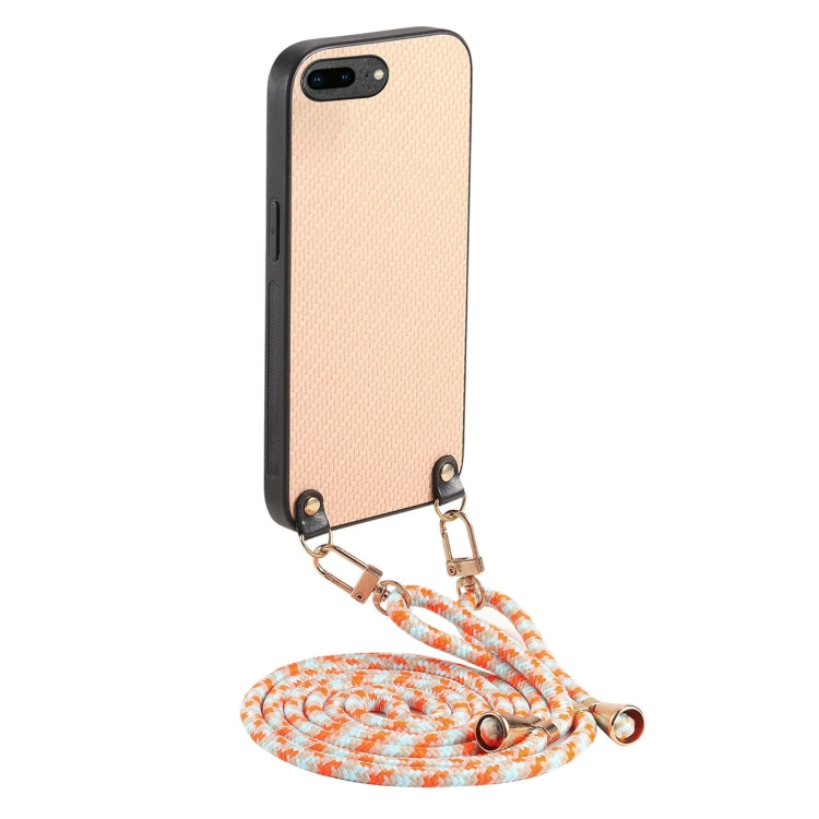 Carbon Fiber Texture Leather Back Phone Case with Crossbody Strap, For iPhone 11, For iPhone 11 Pro, For iPhone X / XS, For iPhone XR, For iPhone XS Max, For iPhone 7 Plus / 8 Plus, For iPhone 6 Plus / 6s Plus, For iPhone 6 / 6s