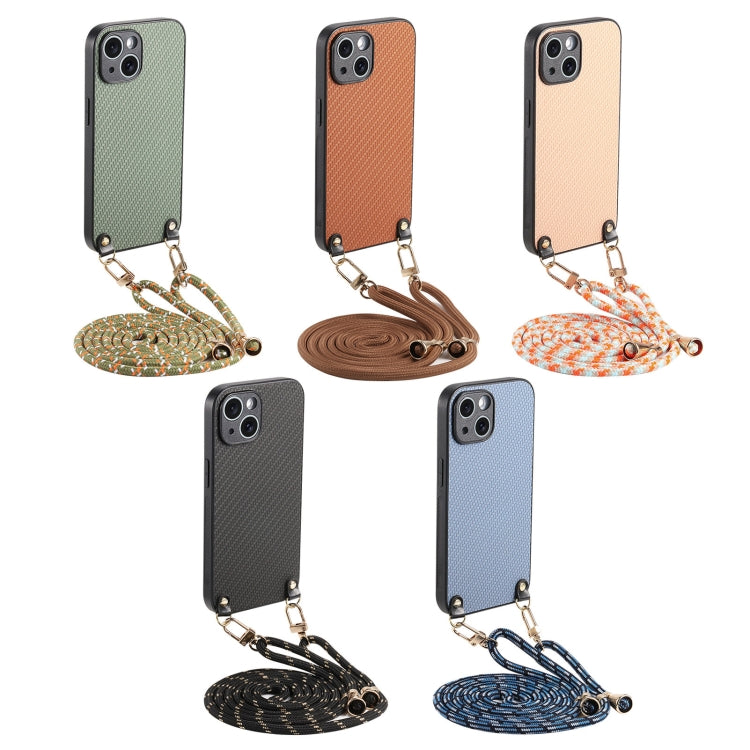 Carbon Fiber Texture Leather Back Phone Case with Crossbody Strap, For iPhone 11, For iPhone 11 Pro, For iPhone X / XS, For iPhone XR, For iPhone XS Max, For iPhone 7 Plus / 8 Plus, For iPhone 6 Plus / 6s Plus, For iPhone 6 / 6s