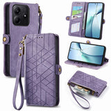 Geometric Zipper Wallet Side Buckle Leather Phone Case, For Xiaomi 15 Ultra, For Redmi Turbo 4, For Xiaomi Poco X7 Pro, For Redmi Note 14 4G 163.25mm, For Xiaomi 15 Pro, For Xiaomi 15, For Xiaomi Redmi Note 14 5G, For Xiaomi Redmi Note 14 Pro+ 5G