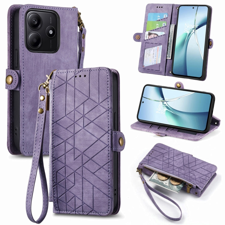 Geometric Zipper Wallet Side Buckle Leather Phone Case, For Xiaomi 15 Ultra, For Redmi Turbo 4, For Xiaomi Poco X7 Pro, For Redmi Note 14 4G 163.25mm, For Xiaomi 15 Pro, For Xiaomi 15, For Xiaomi Redmi Note 14 5G, For Xiaomi Redmi Note 14 Pro+ 5G