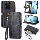 Geometric Zipper Wallet Side Buckle Leather Phone Case, For Xiaomi 15 Ultra, For Redmi Turbo 4, For Xiaomi Poco X7 Pro, For Redmi Note 14 4G 163.25mm, For Xiaomi 15 Pro, For Xiaomi 15, For Xiaomi Redmi Note 14 5G, For Xiaomi Redmi Note 14 Pro+ 5G