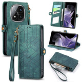 Geometric Zipper Wallet Side Buckle Leather Phone Case, For Xiaomi 15 Ultra, For Redmi Turbo 4, For Xiaomi Poco X7 Pro, For Redmi Note 14 4G 163.25mm, For Xiaomi 15 Pro, For Xiaomi 15, For Xiaomi Redmi Note 14 5G, For Xiaomi Redmi Note 14 Pro+ 5G
