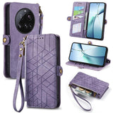 Geometric Zipper Wallet Side Buckle Leather Phone Case, For Xiaomi 15 Ultra, For Redmi Turbo 4, For Xiaomi Poco X7 Pro, For Redmi Note 14 4G 163.25mm, For Xiaomi 15 Pro, For Xiaomi 15, For Xiaomi Redmi Note 14 5G, For Xiaomi Redmi Note 14 Pro+ 5G