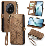 Geometric Zipper Wallet Side Buckle Leather Phone Case, For Xiaomi 15 Ultra, For Redmi Turbo 4, For Xiaomi Poco X7 Pro, For Redmi Note 14 4G 163.25mm, For Xiaomi 15 Pro, For Xiaomi 15, For Xiaomi Redmi Note 14 5G, For Xiaomi Redmi Note 14 Pro+ 5G