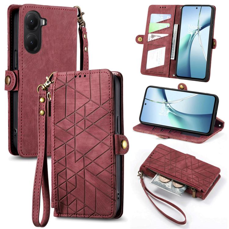 Geometric Zipper Wallet Side Buckle Leather Phone Case, For Xiaomi 15 Ultra, For Redmi Turbo 4, For Xiaomi Poco X7 Pro, For Redmi Note 14 4G 163.25mm, For Xiaomi 15 Pro, For Xiaomi 15, For Xiaomi Redmi Note 14 5G, For Xiaomi Redmi Note 14 Pro+ 5G