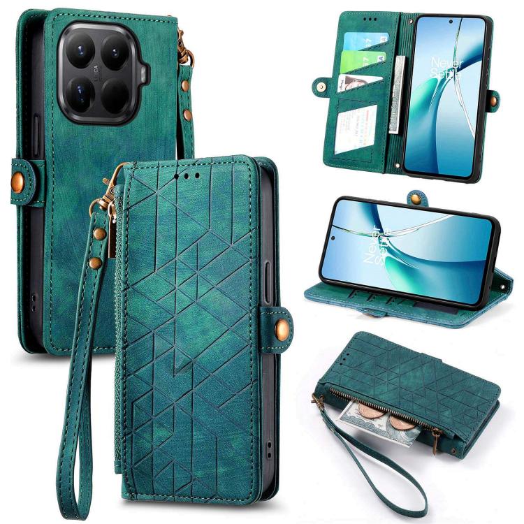 Geometric Zipper Wallet Side Buckle Leather Phone Case, For Xiaomi 17 Pro Max, For Xiaomi 17 Pro, For Xiaomi 17, For Xiaomi Poco M7 4G 169mm, For Redmi 15C 5G / 4G Glodal 171mm, For Xiaomi 15T Pro, For Xiaomi 15T, For Redmi Note 14 4G 164.84mm