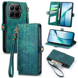 Geometric Zipper Wallet Side Buckle Leather Phone Case, For Xiaomi 17 Pro Max, For Xiaomi 17 Pro, For Xiaomi 17, For Xiaomi Poco M7 4G 169mm, For Redmi 15C 5G / 4G Glodal 171mm, For Xiaomi 15T Pro, For Xiaomi 15T, For Redmi Note 14 4G 164.84mm