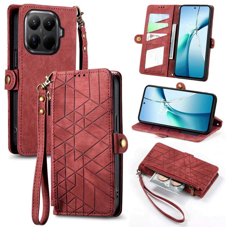 Geometric Zipper Wallet Side Buckle Leather Phone Case, For Xiaomi 17 Pro Max, For Xiaomi 17 Pro, For Xiaomi 17, For Xiaomi Poco M7 4G 169mm, For Redmi 15C 5G / 4G Glodal 171mm, For Xiaomi 15T Pro, For Xiaomi 15T, For Redmi Note 14 4G 164.84mm