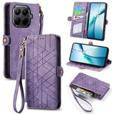 Geometric Zipper Wallet Side Buckle Leather Phone Case, For Xiaomi 17 Pro Max, For Xiaomi 17 Pro, For Xiaomi 17, For Xiaomi Poco M7 4G 169mm, For Redmi 15C 5G / 4G Glodal 171mm, For Xiaomi 15T Pro, For Xiaomi 15T, For Redmi Note 14 4G 164.84mm