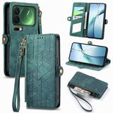 Geometric Zipper Wallet Side Buckle Leather Phone Case, For Xiaomi 17 Pro Max, For Xiaomi 17 Pro, For Xiaomi 17, For Xiaomi Poco M7 4G 169mm, For Redmi 15C 5G / 4G Glodal 171mm, For Xiaomi 15T Pro, For Xiaomi 15T, For Redmi Note 14 4G 164.84mm
