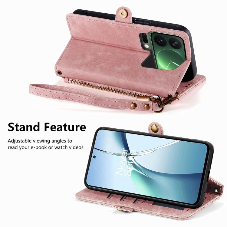 Geometric Zipper Wallet Side Buckle Leather Phone Case, For Xiaomi 17 Pro Max, For Xiaomi 17 Pro, For Xiaomi 17, For Xiaomi Poco M7 4G 169mm, For Redmi 15C 5G / 4G Glodal 171mm, For Xiaomi 15T Pro, For Xiaomi 15T, For Redmi Note 14 4G 164.84mm