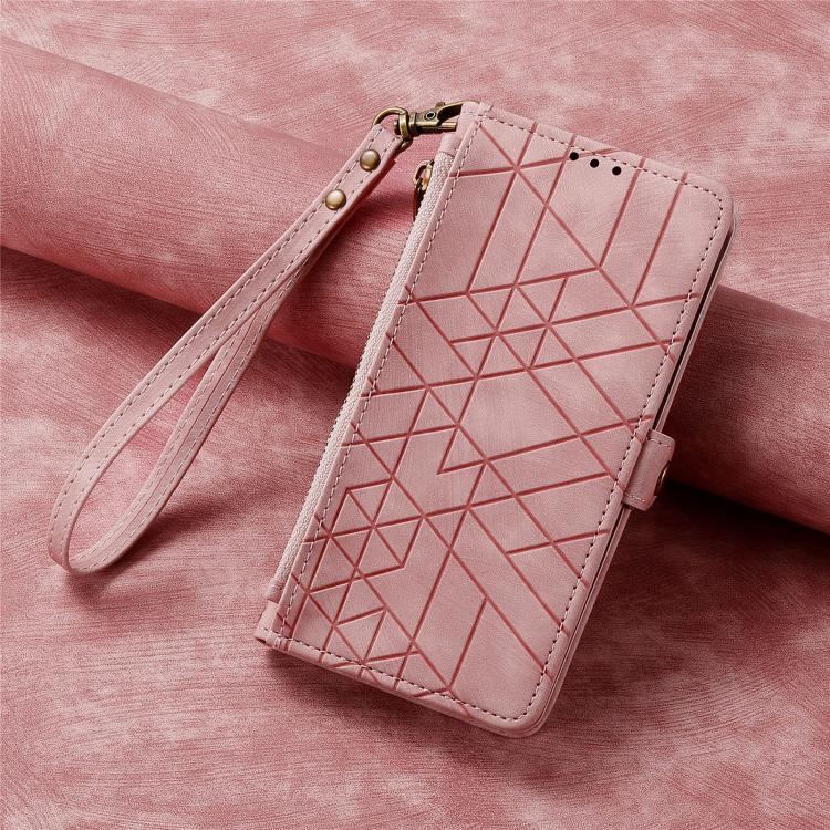 Geometric Zipper Wallet Side Buckle Leather Phone Case, For Xiaomi 17 Pro Max, For Xiaomi 17 Pro, For Xiaomi 17, For Xiaomi Poco M7 4G 169mm, For Redmi 15C 5G / 4G Glodal 171mm, For Xiaomi 15T Pro, For Xiaomi 15T, For Redmi Note 14 4G 164.84mm