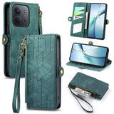 Geometric Zipper Wallet Side Buckle Leather Phone Case, For Xiaomi 17 Pro Max, For Xiaomi 17 Pro, For Xiaomi 17, For Xiaomi Poco M7 4G 169mm, For Redmi 15C 5G / 4G Glodal 171mm, For Xiaomi 15T Pro, For Xiaomi 15T, For Redmi Note 14 4G 164.84mm