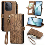 Geometric Zipper Wallet Side Buckle Leather Phone Case, For Xiaomi 17 Pro Max, For Xiaomi 17 Pro, For Xiaomi 17, For Xiaomi Poco M7 4G 169mm, For Redmi 15C 5G / 4G Glodal 171mm, For Xiaomi 15T Pro, For Xiaomi 15T, For Redmi Note 14 4G 164.84mm