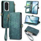 Geometric Zipper Wallet Side Buckle Leather Phone Case, For Xiaomi 17 Pro Max, For Xiaomi 17 Pro, For Xiaomi 17, For Xiaomi Poco M7 4G 169mm, For Redmi 15C 5G / 4G Glodal 171mm, For Xiaomi 15T Pro, For Xiaomi 15T, For Redmi Note 14 4G 164.84mm