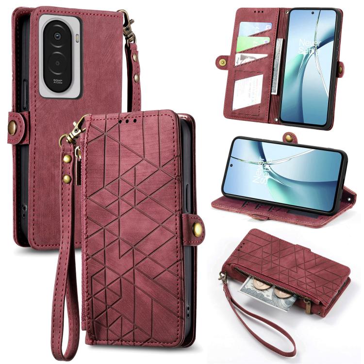 Geometric Zipper Wallet Side Buckle Leather Phone Case, For Xiaomi 17 Pro Max, For Xiaomi 17 Pro, For Xiaomi 17, For Xiaomi Poco M7 4G 169mm, For Redmi 15C 5G / 4G Glodal 171mm, For Xiaomi 15T Pro, For Xiaomi 15T, For Redmi Note 14 4G 164.84mm