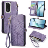 Geometric Zipper Wallet Side Buckle Leather Phone Case, For Xiaomi 17 Pro Max, For Xiaomi 17 Pro, For Xiaomi 17, For Xiaomi Poco M7 4G 169mm, For Redmi 15C 5G / 4G Glodal 171mm, For Xiaomi 15T Pro, For Xiaomi 15T, For Redmi Note 14 4G 164.84mm