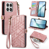Geometric Zipper Wallet Side Buckle Leather Phone Case, For Xiaomi 17 Pro Max, For Xiaomi 17 Pro, For Xiaomi 17, For Xiaomi Poco M7 4G 169mm, For Redmi 15C 5G / 4G Glodal 171mm, For Xiaomi 15T Pro, For Xiaomi 15T, For Redmi Note 14 4G 164.84mm