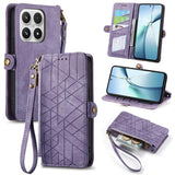 Geometric Zipper Wallet Side Buckle Leather Phone Case, For Xiaomi 17 Pro Max, For Xiaomi 17 Pro, For Xiaomi 17, For Xiaomi Poco M7 4G 169mm, For Redmi 15C 5G / 4G Glodal 171mm, For Xiaomi 15T Pro, For Xiaomi 15T, For Redmi Note 14 4G 164.84mm